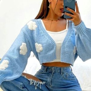 Cloud pattern cardigan